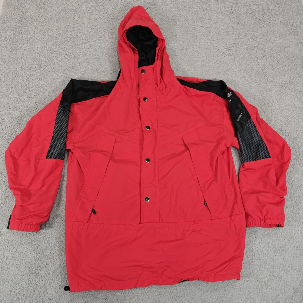 Roffe Jacket Mens Medium Red Black Challenge System Ultrex Waterproof Hooded 90s